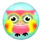 Fako Bijoux - Click Button - Glas - Uiltje Blauw/Roze, Verzenden, Nieuw