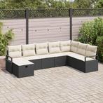 vidaXL Tuin Sofa Set 8 pcs Zwart Poly riet, Tuin en Terras, Verzenden, Nieuw, Rotan