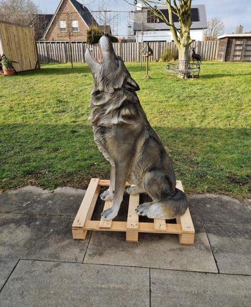 Beeld, XL Howling Wolf - 117 cm - Hars, Antiek en Kunst, Curiosa en Brocante