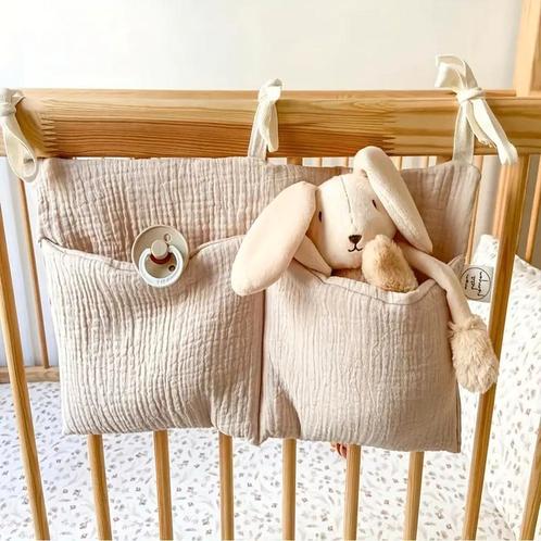 Linnen Box opbergzak beige of khaki met 2 vakken, Kinderen en Baby's, Kraamcadeaus en Geboorteborden, Kraamcadeau, Nieuw, Verzenden