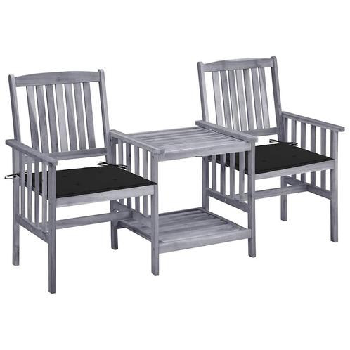 vidaXL Tuinstoelen met tafeltje en kussens massief, Tuin en Terras, Tuinsets en Loungesets, Tuinset, Nieuw, Hardhout, Verzenden