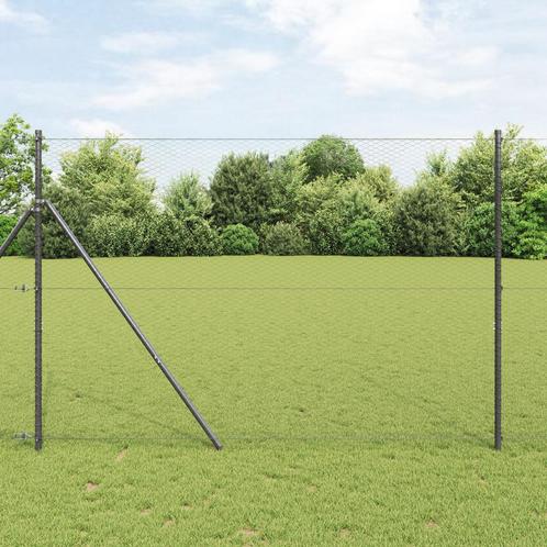 vidaXL Hexagonaal Hek Grijs 1,5x50 m Staal, Tuin en Terras, Schuttingen, Nieuw, Verzenden