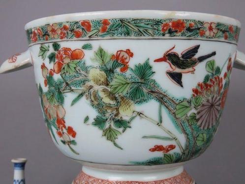Kangxi (1661-1722) - Wijnkoeler - Een ijsvogel Famille Verte, Antiek en Kunst, Antiek | Overige Antiek