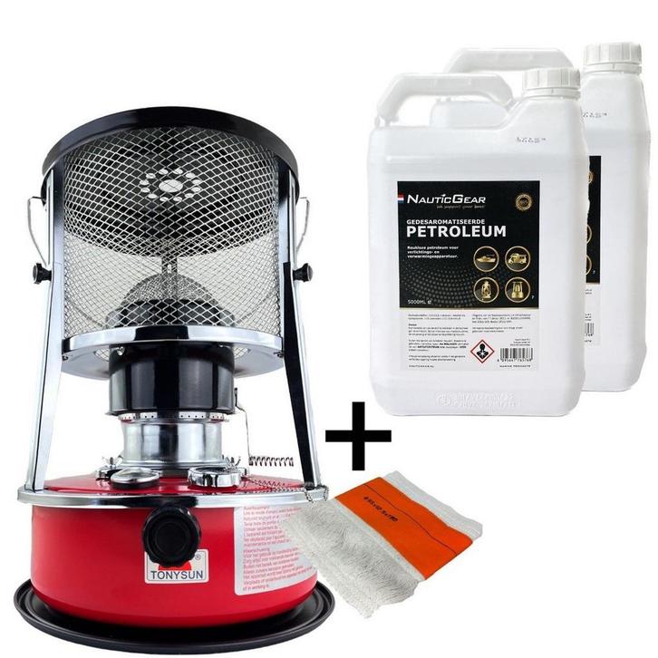 Foetsie Tonysun Petroleumkachel met 2 x 5 Liter Reukloze Pet, Watersport en Boten, Bootonderdelen, Nieuw, Ophalen of Verzenden