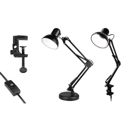 LED Kantelbare Bureaulamp - Industrieel - E27 fitting - met, Huis en Inrichting, Lampen | Tafellampen, Nieuw, Metaal, Ophalen of Verzenden