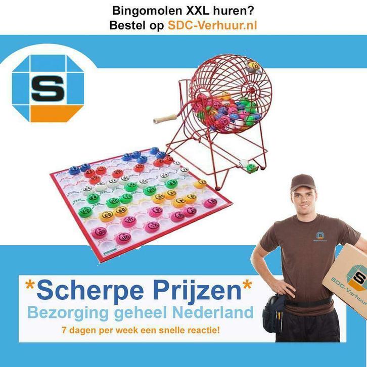 Huur, huren Professionele Bingomolen XXL, bezorging heel NL, Hobby en Vrije tijd, Feestartikelen | Verhuur, Overige, Zo goed als nieuw