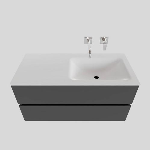 Badkamermeubel Solid Surface BWS Oslo 100x46 cm Rechts Mat, Doe-het-zelf en Verbouw, Sanitair, Bad, Nieuw, Ophalen of Verzenden