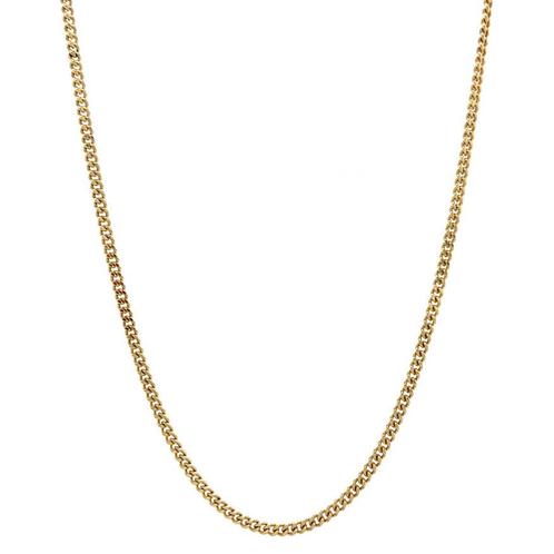 Gouden lengtecollier gourmet 50.5 cm met veiligheidsketting, Sieraden, Tassen en Uiterlijk, Kettingen, Goud, Zo goed als nieuw