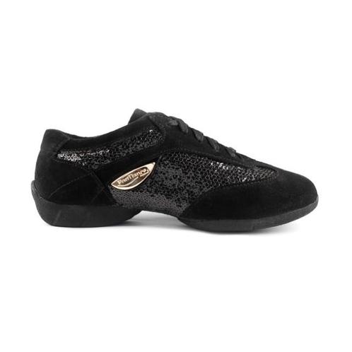 Portdance Fashion PD01 Zwarte Danssneakers met Suede en Pail, Sport en Fitness, Ballet, Verzenden