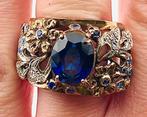 Zonder Minimumprijs - Ring - 9 kt. Roségoud, Zilver Saffier, Nieuw