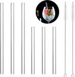 Relaxdays glazen rietjes - 6 stuks - met schoonmaakborstels, Huis en Inrichting, Keuken | Keukenbenodigdheden, Ophalen of Verzenden