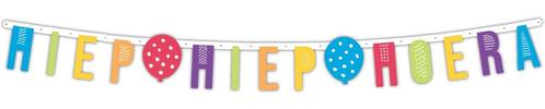 Letterslinger Hiep Hiep Hoera 1,7m, Hobby en Vrije tijd, Feestartikelen, Nieuw, Verzenden