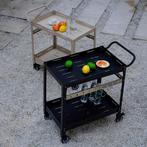 Serveerwagen Bard metalen outdoor trolley zwart casa.pro, Huis en Inrichting, Keuken | Keukenbenodigdheden, Verzenden, Nieuw