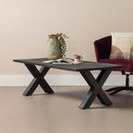 Salontafel Mangohout Cedric 130 Zwart, 100 tot 150 cm, Verzenden, Nieuw, 50 tot 100 cm