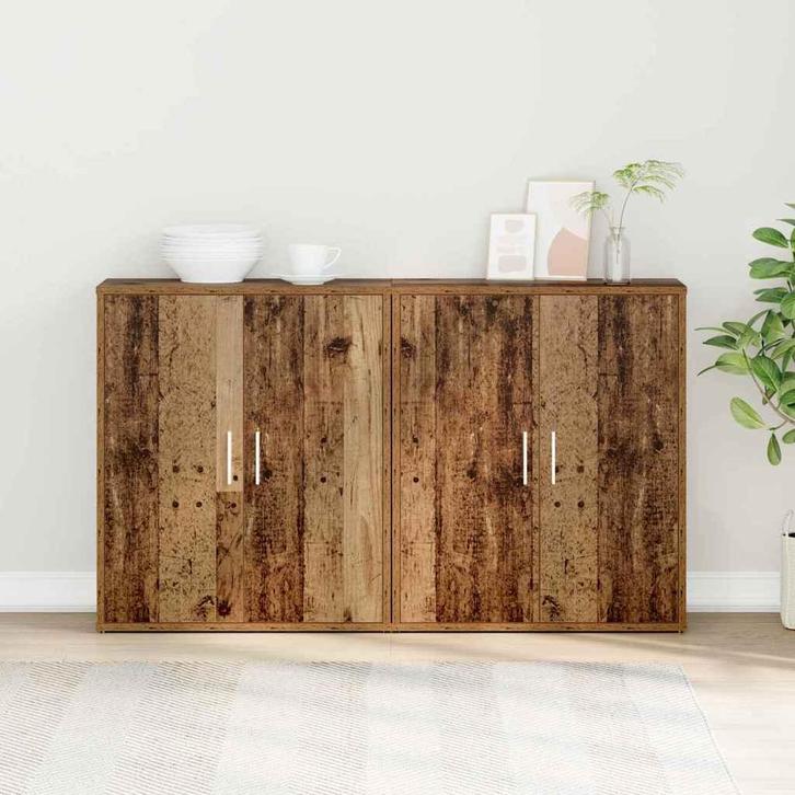 vidaXL Highboard 2 pcs Oude hout 60 x 31 x 70 cm Bewerkt, Huis en Inrichting, Kasten | Buffetkasten, Nieuw, Overige houtsoorten