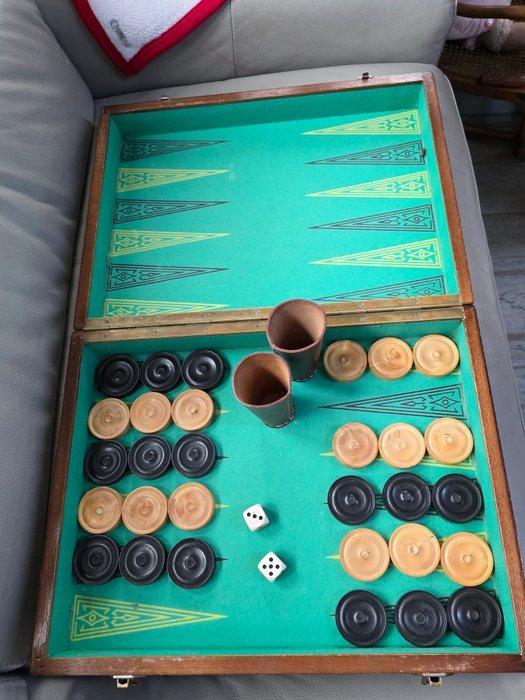 Bordspel - Backgam - Hout, Antiek en Kunst, Antiek | Overige Antiek