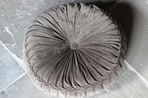 Rond velvet kussen Light grey 60 cm, Huis en Inrichting, Woonaccessoires | Kussens, Nieuw, Ophalen of Verzenden