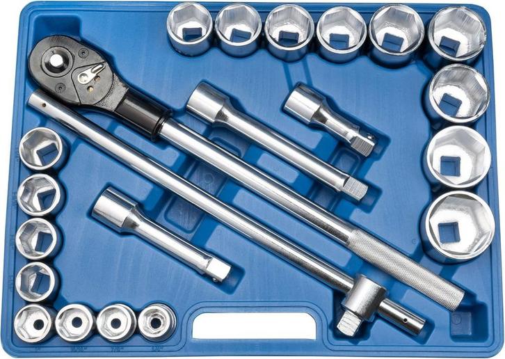 Doppenset - 3/4 Aansluiting - 22-delig - 6-kant - Doppendoos, Doe-het-zelf en Verbouw, Gereedschap | Handgereedschap, Nieuw, Ophalen of Verzenden