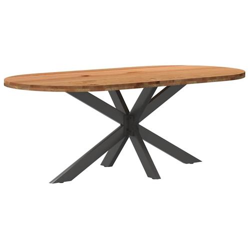 vidaXL Eettafel 200x100x74 cm ovaal massief eikenhout, Huis en Inrichting, Tafels | Eettafels, Nieuw, Verzenden