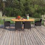 vidaXL 7-delige Tuinset poly rattan zwart, Tuin en Terras, Tuinsets en Loungesets, Verzenden, Nieuw, Rotan, Tuinset