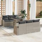 vidaXL Tuin Sofa Set 7 pcs Lichtgrijs 100 x 55 x 73 cm Poly, Verzenden, Nieuw, Rotan