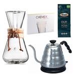 Chemex starter kit 3-Kops + Hario Elek. Waterkoker, Ophalen of Verzenden, Nieuw
