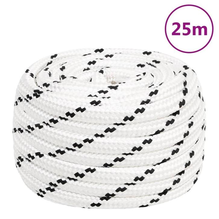vidaXL Werktouw 20 mm 25 m polyester wit, Doe-het-zelf en Verbouw, IJzerwaren en Bevestigingsmiddelen, Nieuw, Verzenden