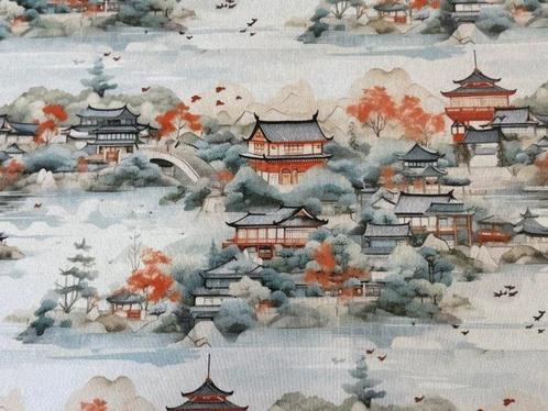 Tijdloze elegantie: traditionele Japanse landschapskatoenen, Antiek en Kunst, Antiek | Kleden en Textiel