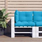 vidaXL Palletkussens 3 st stof blauw, Huis en Inrichting, Woonaccessoires | Kussens, Verzenden, Nieuw, Blauw