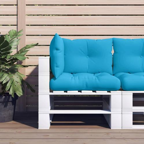 vidaXL Palletkussens 3 st stof blauw, Huis en Inrichting, Woonaccessoires | Kussens, Blauw, Nieuw, Verzenden