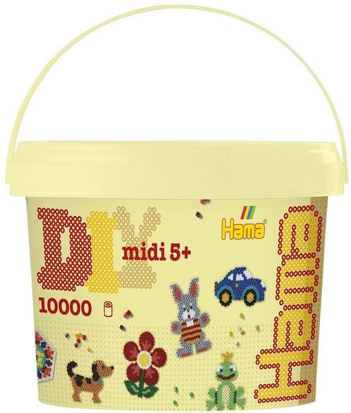 Hama 10.000 strijkkralen in emmer (Midi 5+) | Hama - Hobby, Hobby en Vrije tijd, Knutselen, Nieuw, Verzenden