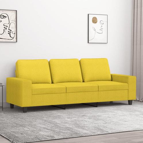 vidaXL Driezitsbank 180 cm stof lichtgeel, Huis en Inrichting, Banken | Bankstellen, Nieuw, 200 tot 250 cm, Stof, Driepersoons