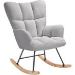Schommelstoel Torve, gestoffeerd, bouclé-stof, houten glijde, Huis en Inrichting, Stoelen, Verzenden, Nieuw