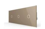Livolo 3-Voudige Puls Touch Schakelaar | Goud Glas |, Ophalen of Verzenden, Nieuw, Schakelaar
