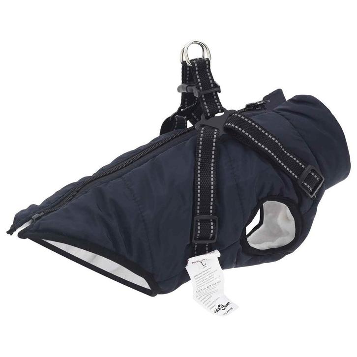 vidaXL Hondenjas met harnas Marineblauw XL Fleece en, Dieren en Toebehoren, Honden-accessoires, Nieuw, Verzenden