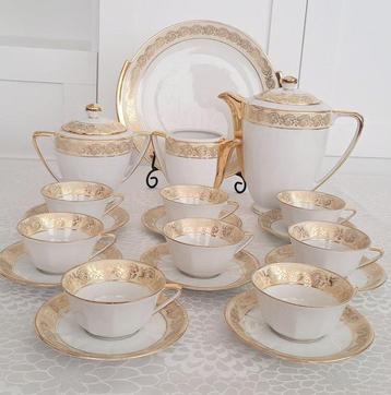 Limoges-France - Koffieservies - Porselein beschikbaar voor biedingen