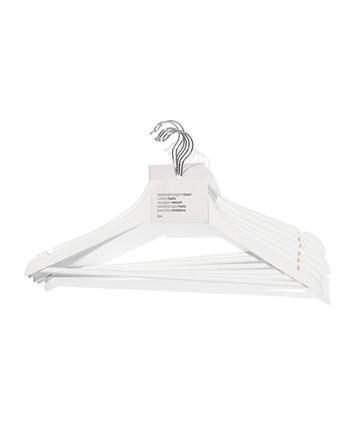 HEMA Kledinghangers wit hout - 6 stuks beschikbaar voor biedingen