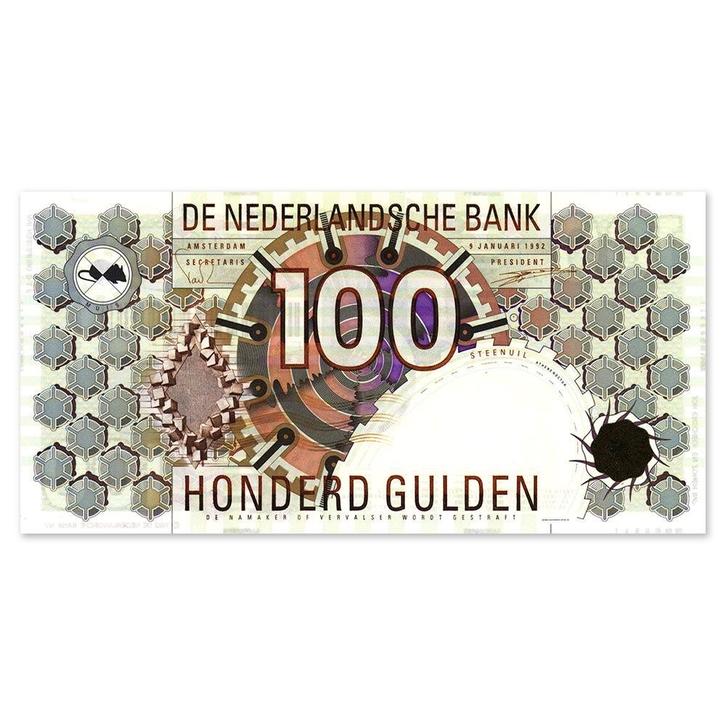 100 Gulden Steenuil 1992 UNC, Postzegels en Munten, Bankbiljetten | Nederland, Verzenden