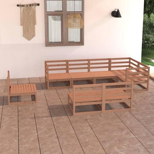 vidaXL 8-delige Loungeset massief grenenhout honingbruin, Tuin en Terras, Tuinsets en Loungesets, Loungeset, Nieuw, Verzenden