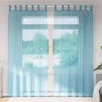 vidaXL Gordijnen voile met lussen 2 st 140x245 cm turkoois, Huis en Inrichting, Stoffering | Gordijnen en Lamellen, Verzenden