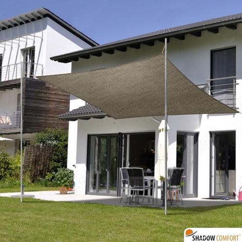 Schaduwdoek 4x5m rechthoek waterdoorlatend Mystic Sand, Tuin en Terras, Schaduwdoeken