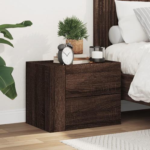 vidaXL Nachtkastje wandgemonteerd 45x30x35 cm bruin, Huis en Inrichting, Slaapkamer | Nachtkastjes, Nieuw, Hout, Verzenden
