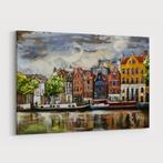 3D Schilderij Metaal – Amsterdamse grachten – 120x80cm, Nieuw, Schilderij, Ophalen of Verzenden, 100 tot 125 cm