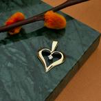 Gouden hanger van een hart met zirconia (zirconia stenen), Sieraden, Tassen en Uiterlijk, Bedels, Ophalen of Verzenden, Gebruikt