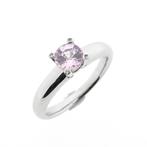 Witgouden Phlox ring gezet met roze saffier en diamant;..., Sieraden, Tassen en Uiterlijk, Gebruikt, Overige kleuren, 19 tot 20
