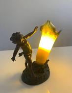 Louis Auguste Moreau - Lamp - Zinklegering, Glas - Régule en, Antiek en Kunst