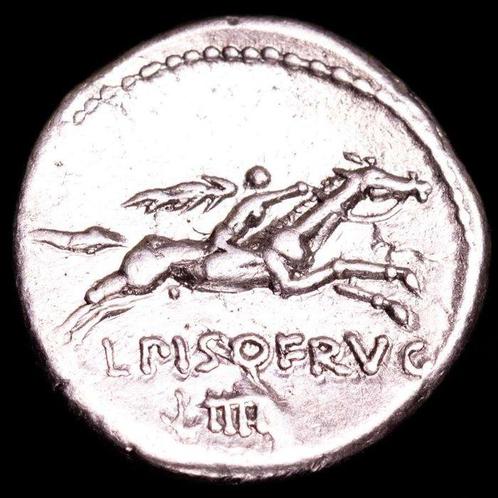 Romeinse Republiek. L. Calpurnius Piso Frugi. Denarius Rome, Postzegels en Munten, Munten | Europa | Niet-Euromunten