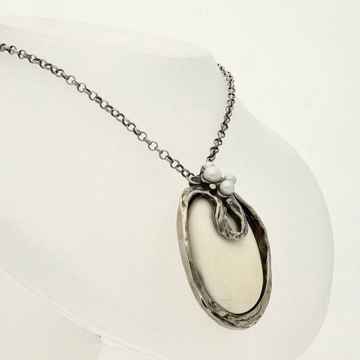 Zonder Minimumprijs - Ketting met hanger Zilver - Elpenbeen, Sieraden, Tassen en Uiterlijk, Antieke sieraden