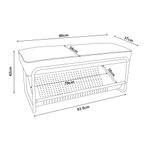 Schoenenbank Lillehammer 90x37x42 cm zwart en grijs [en.casa, Huis en Inrichting, Kasten | Schoenenkasten, Verzenden, Nieuw