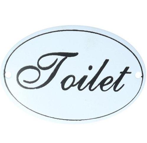 Bordje emaille Toilet 100 x 71 mm, Doe-het-zelf en Verbouw, Hang- en Sluitwerk, Nieuw, Ophalen of Verzenden